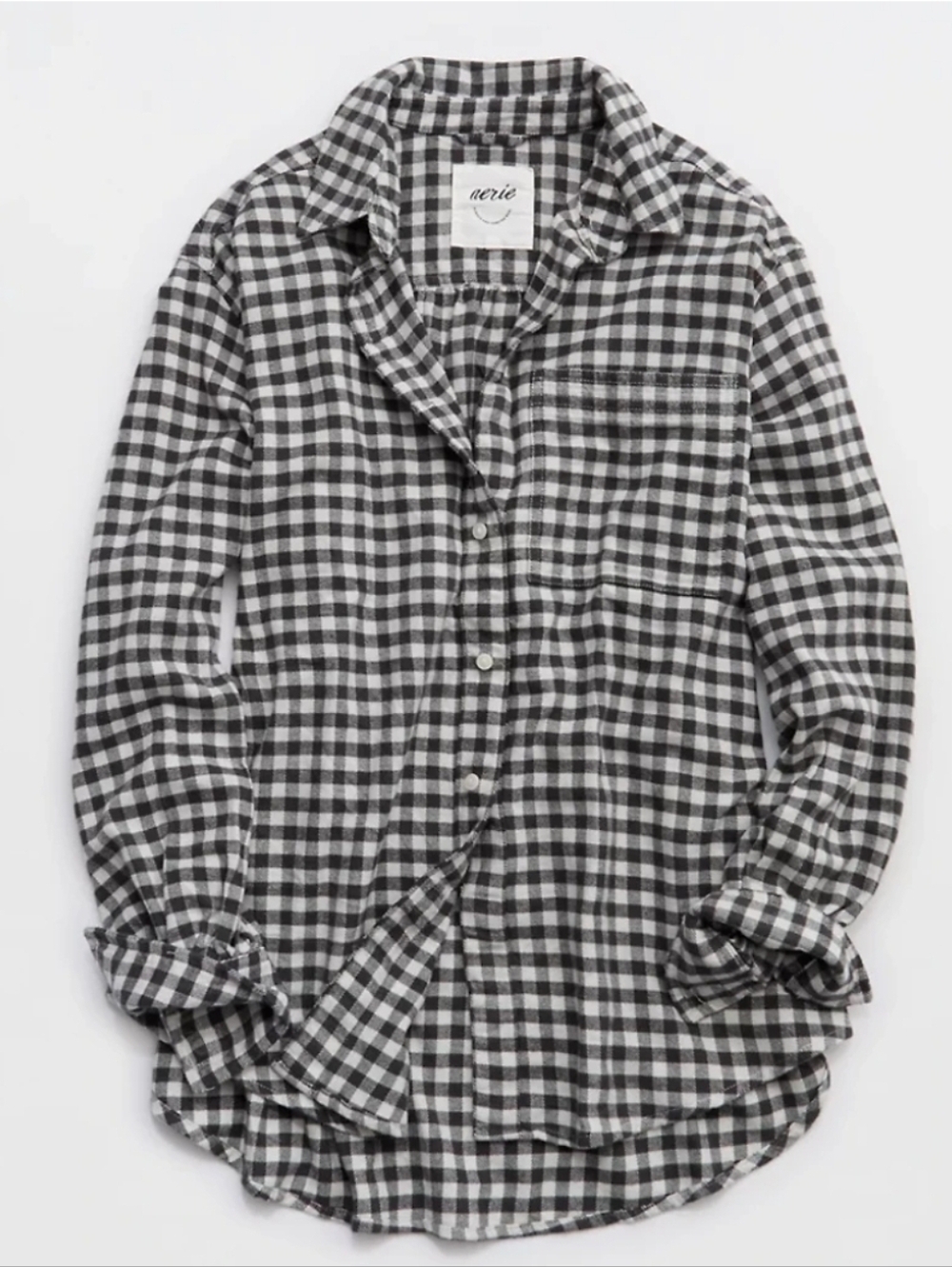 ❤️ NWT! AERIE ANYTIME FAVE OVERSIZED GINGHAM FLANNEL BUTTON DOWN SHIRT / TOP, SM - Picture 2 of 14